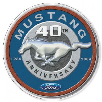 Enseigne Ford Mustang  en métal ronde / 40th Anniversary